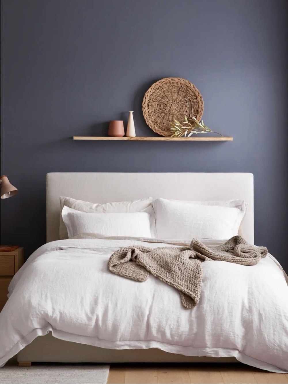 NEW European Linen Double Flange Duvet Cover Set, Full/Queen (White)